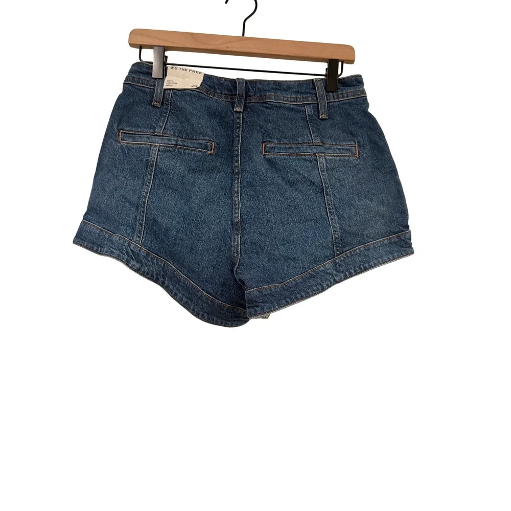 Free People We The Free crvy High Rise Mona Denim Shorts Bombay Blue 29 NWT